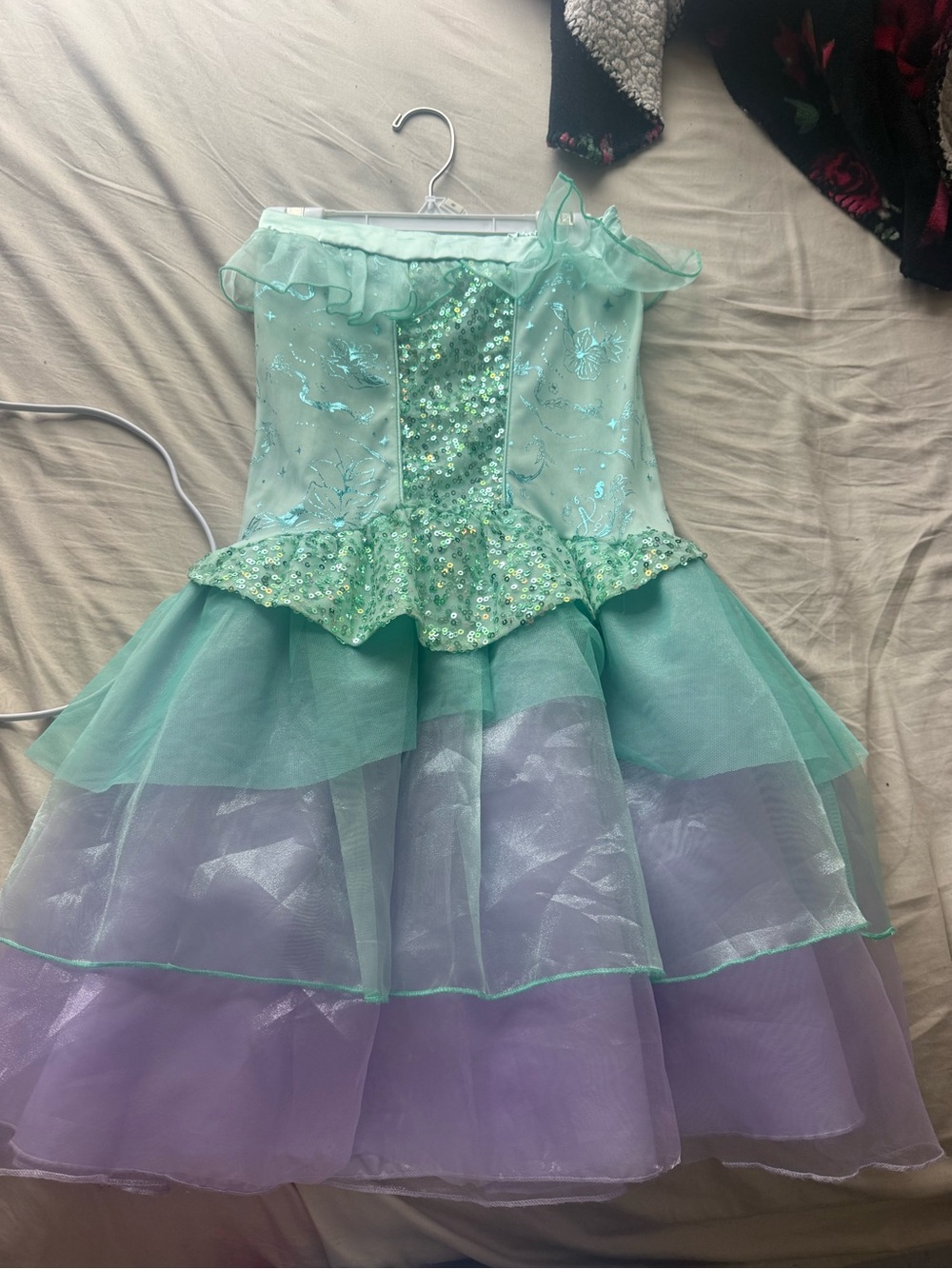 Disney Ariel Princess Girls Mint Green Sequin dress